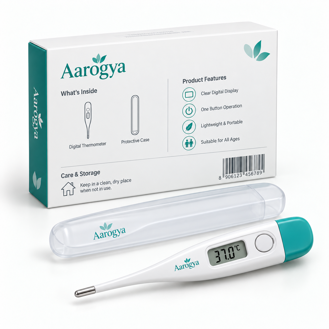 Digital thermometer — back